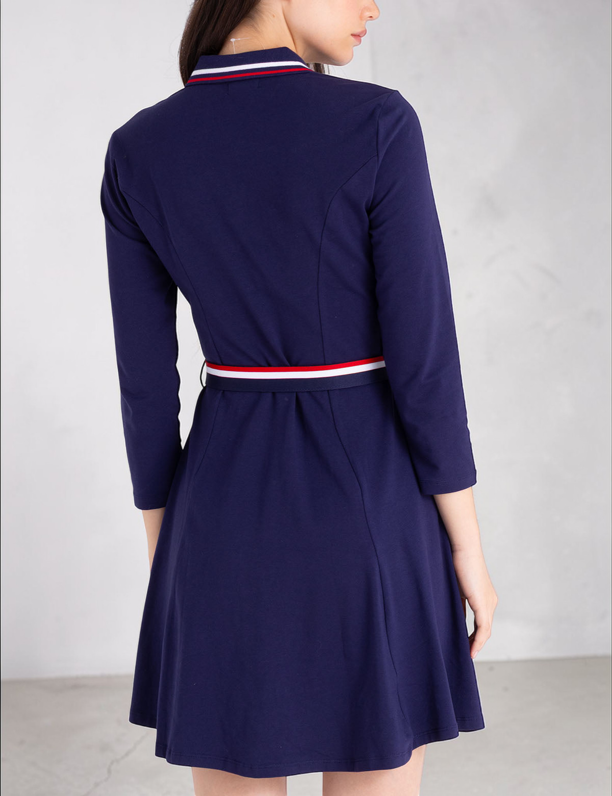 U.S Polo 3/4 SLEEVE SIGNATURE STRIPE SWING DRESS Serial 216550-ZA00A