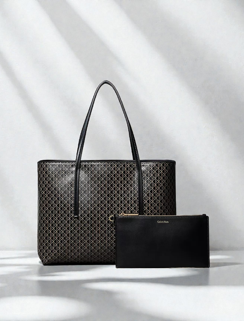 C.K Allover Emblem Logo  Tote Bag with Pouch 4F3267G