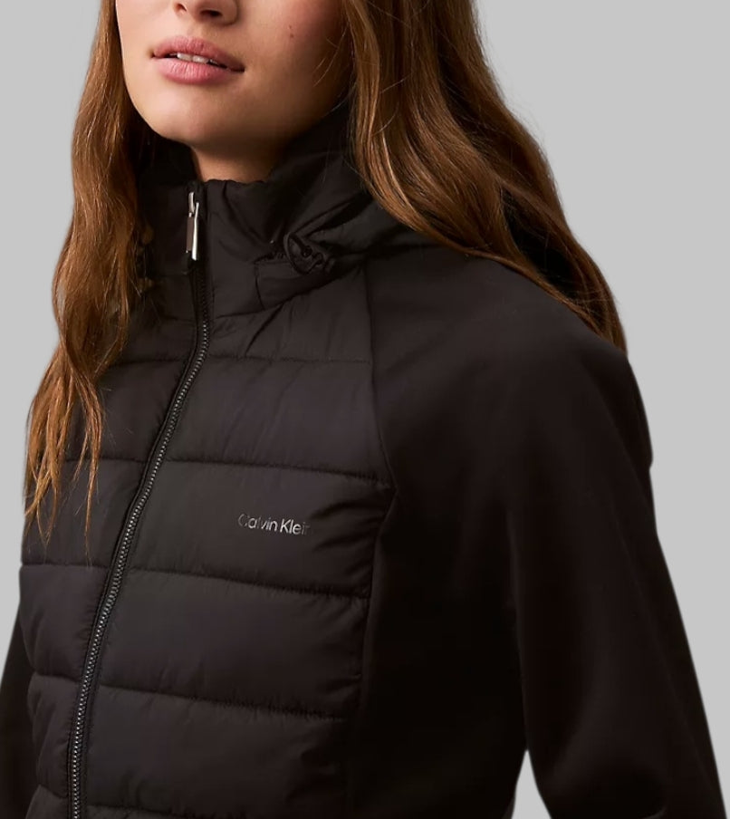 Mixed Media Puffer Jacket