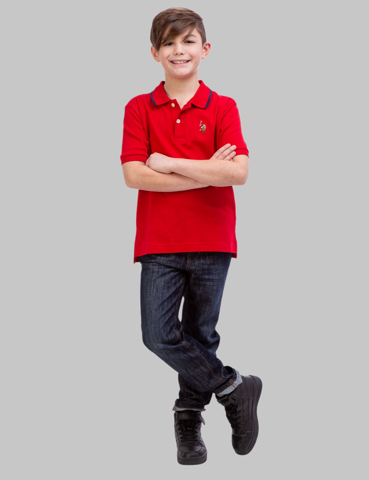 BOYS SOLID INTERLOCK POLO SHIRT