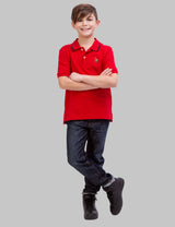 BOYS SOLID INTERLOCK POLO SHIRT