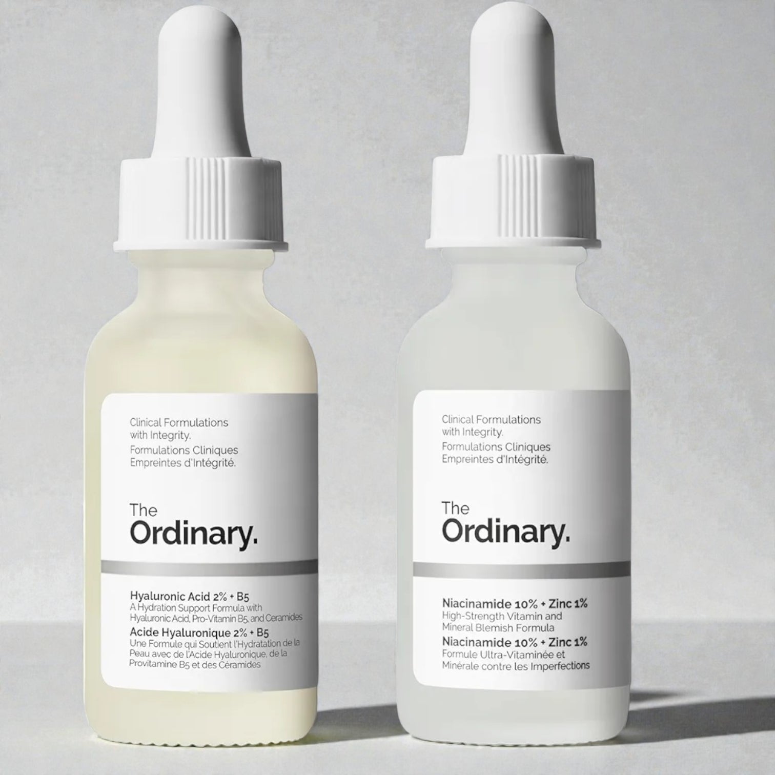 The Ordinary Skin Support Basics Duo - Skin Care Bundle Set For All Skin Types- Hyaluronic Acid 2% + B5 1 Fl Oz, Niacinamide 10% + Zinc 1% 1 Fl Oz