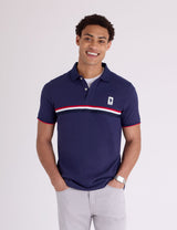 PIECED SIGNATURE STRIPE PIQUE POLO SHIRT
