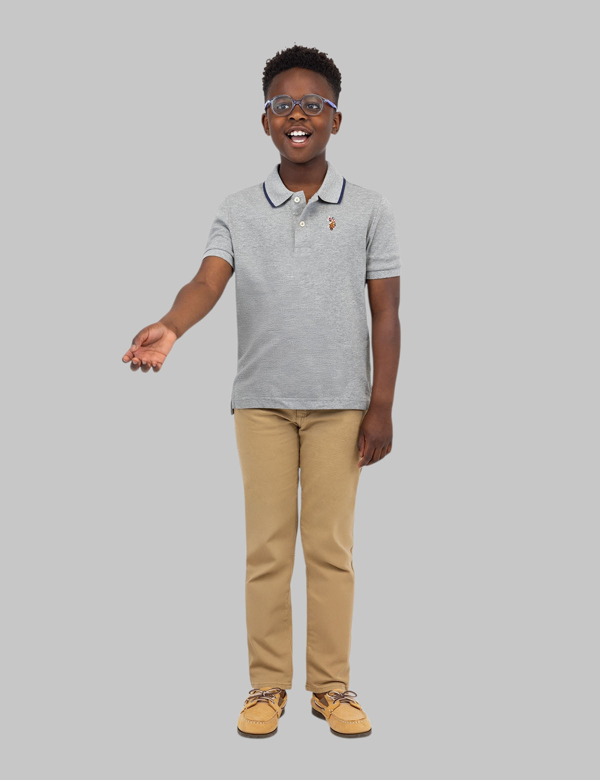 BOYS SOLID INTERLOCK POLO SHIRT