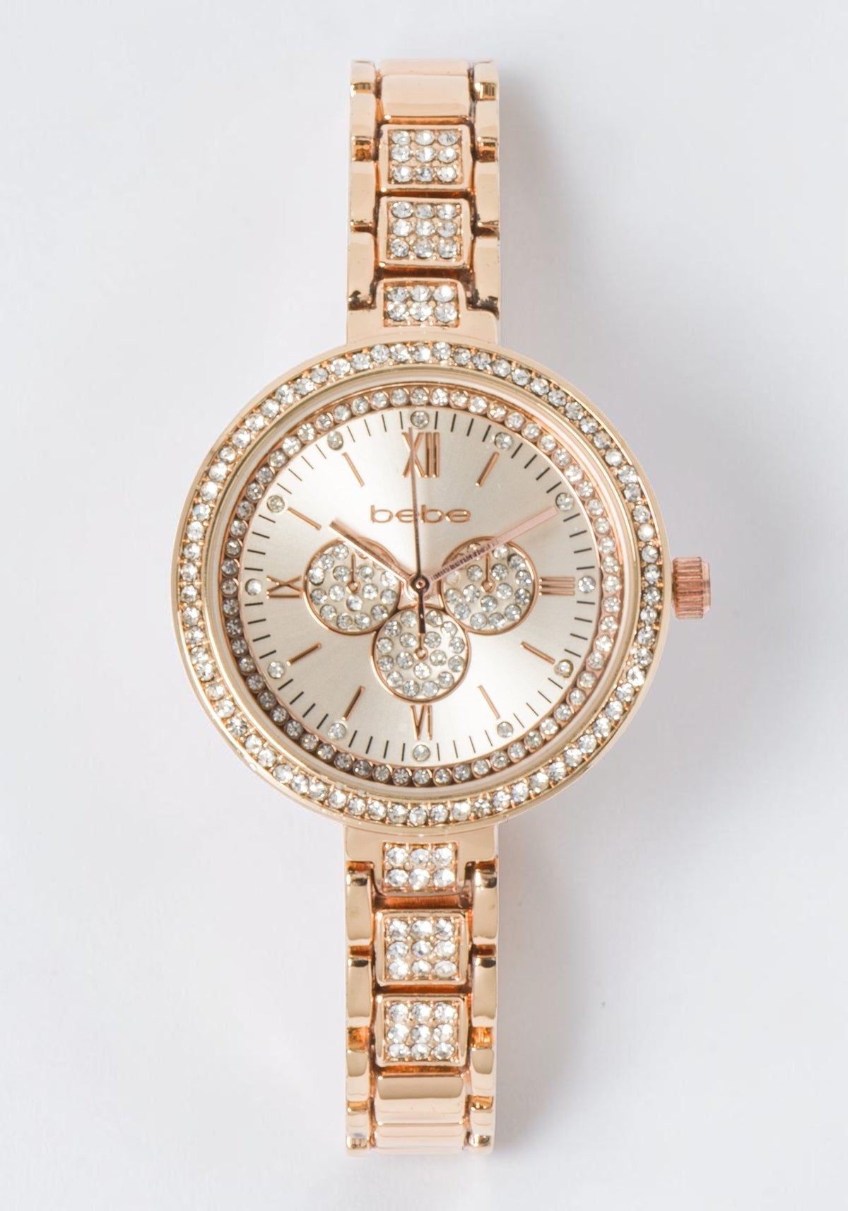 Rose Dial Crystal Bezel Watch
