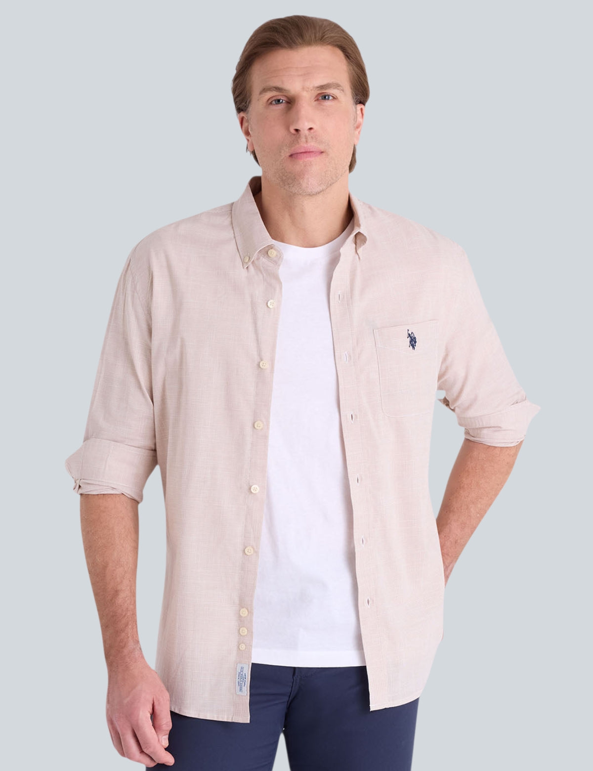 LONG SLEEVE STRETCH OXFORD SHIRT,115705-YC00A