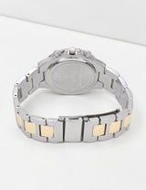 LADIES TWO TONE EMBELLISHED LINK WATCH,USC40715UO-0000A