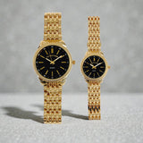 HIS AND HERS GOLD LINK WATCH SET، USC2728UO