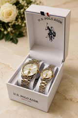Immediate Us polo assn HIS AND HERS TWO TONE WATCH SET USC2367UO-0000A