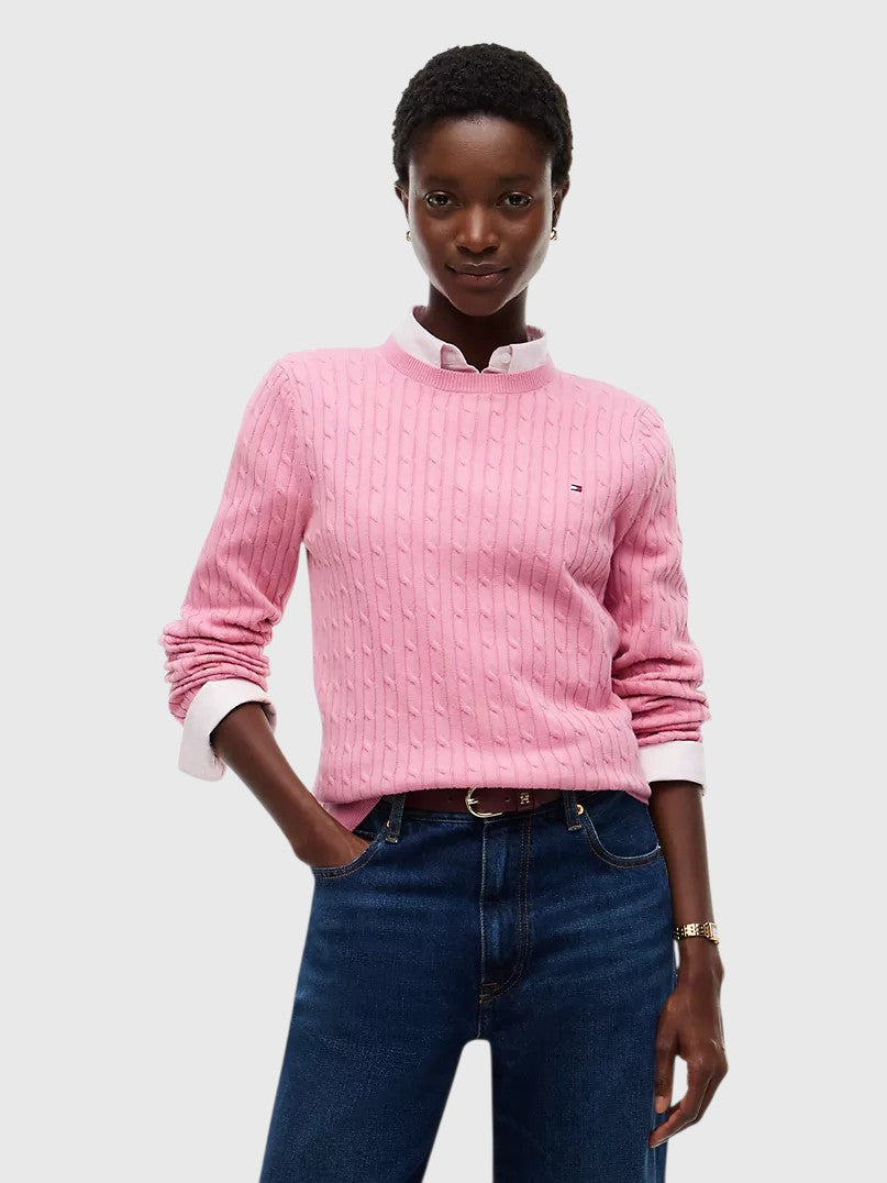 TOMMY HILFIGER Cable Knit Sweater,XW07179-DW5