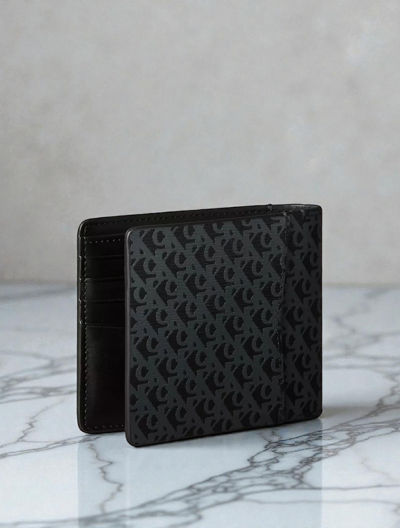 C.K Refined Leather Wallet + Key Ring Gift Set 4G1002G