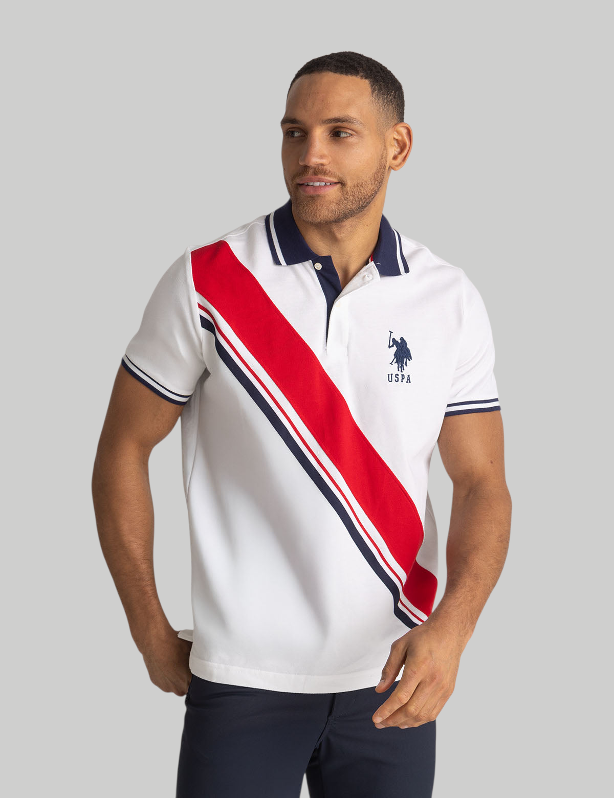 SASH POLO SHIRT WITH SIGNATURE STRIPE TRICOT TAPE