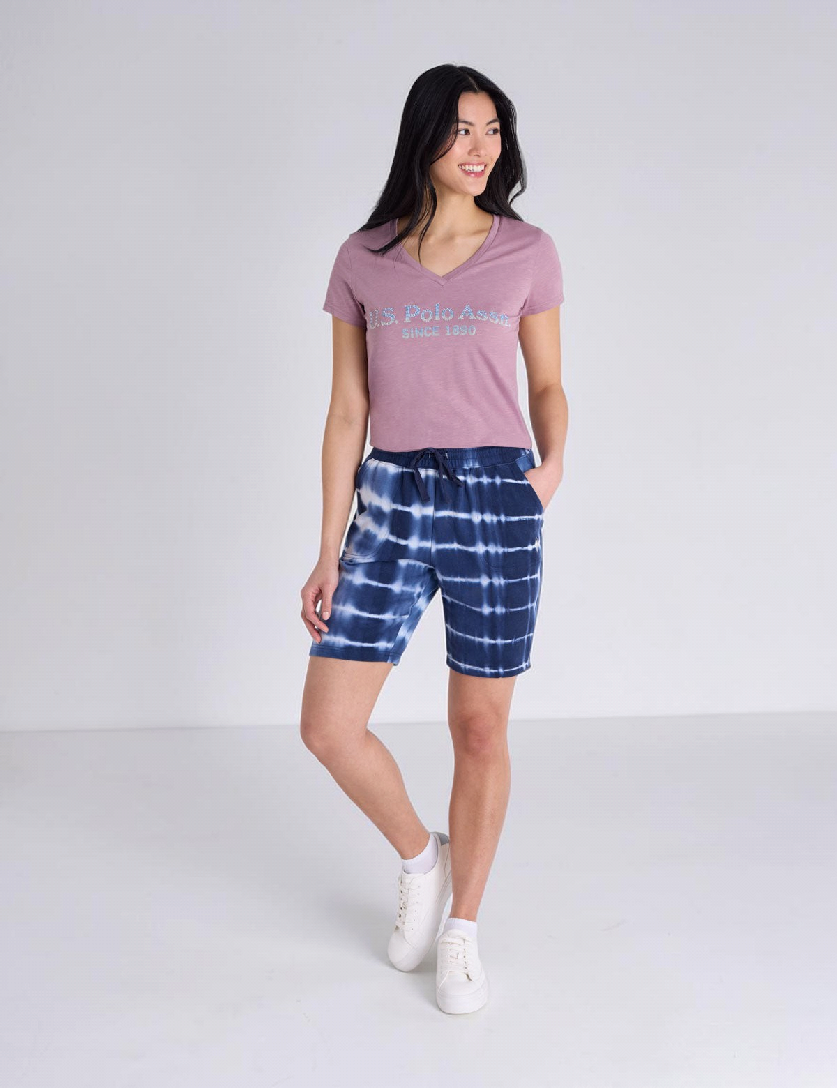 Immediate OMBRE V-NECK STRONE PRINT T-SHIRT 21T0090