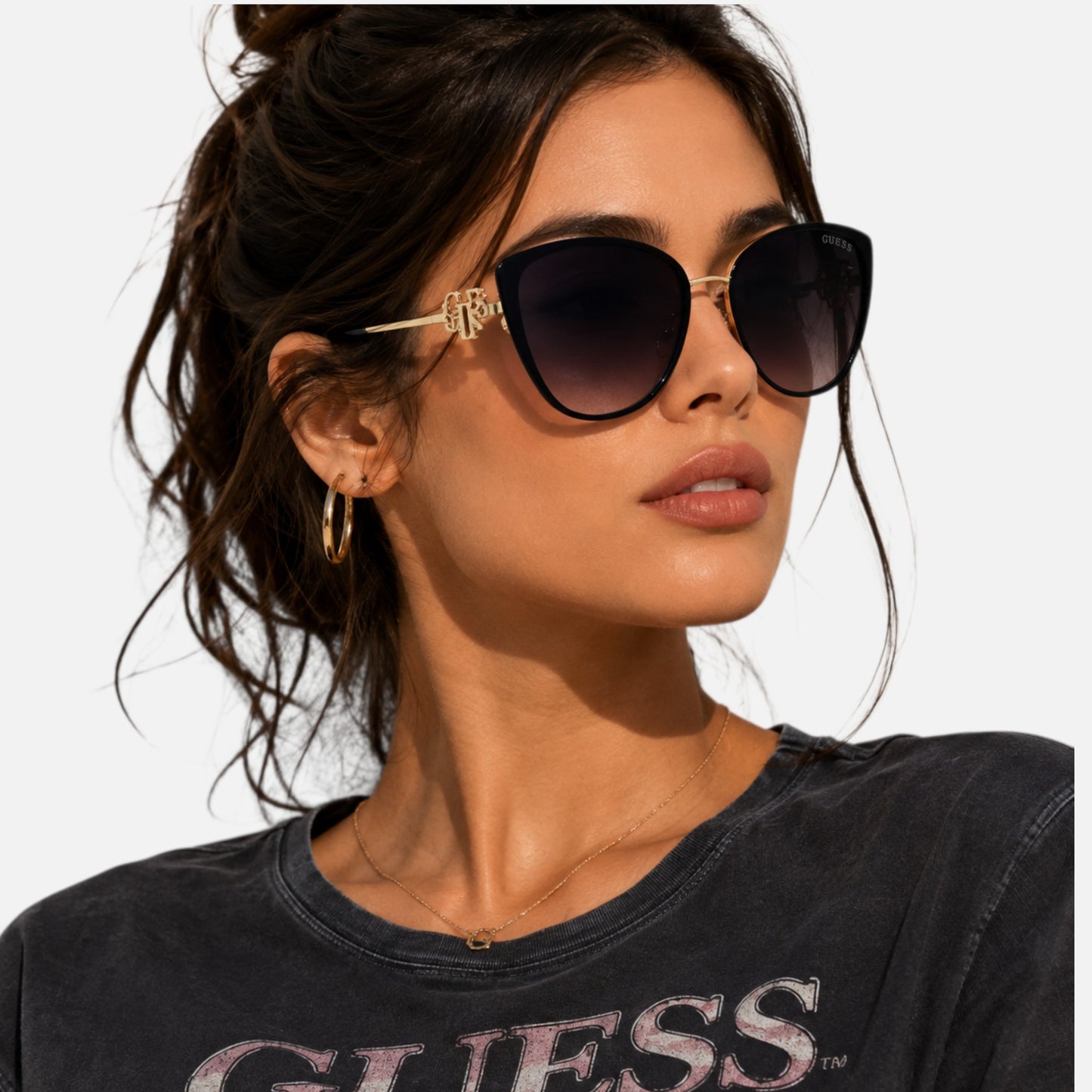 Guess Smoke Gradient Butterfly Ladies Sunglasses GF6141