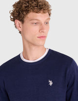 US.POLO.ASSN SOFT COTTON JERSEY CREW NECK SWEATER,USUF6S5243-0000A