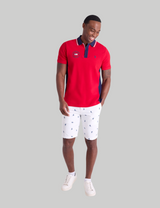 USA VERTICAL PATCH PIQUE POLO SHIRT WITH ZIP PLACKET