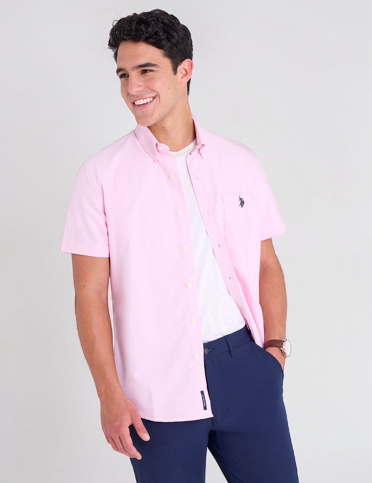 US polo SHORT SLEEVE STRETCH OXFORD SHIRT Serial 115876-YC00A