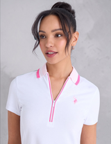 U.S Polo RIB KNIT COLLAR ZIPPER PLACKET SWING DRESS Serial 21D0061