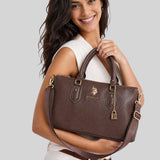 LOCK CHAIN SATCHEL BAG WITH CROSSBODY STRAP،27V0063-AA00A