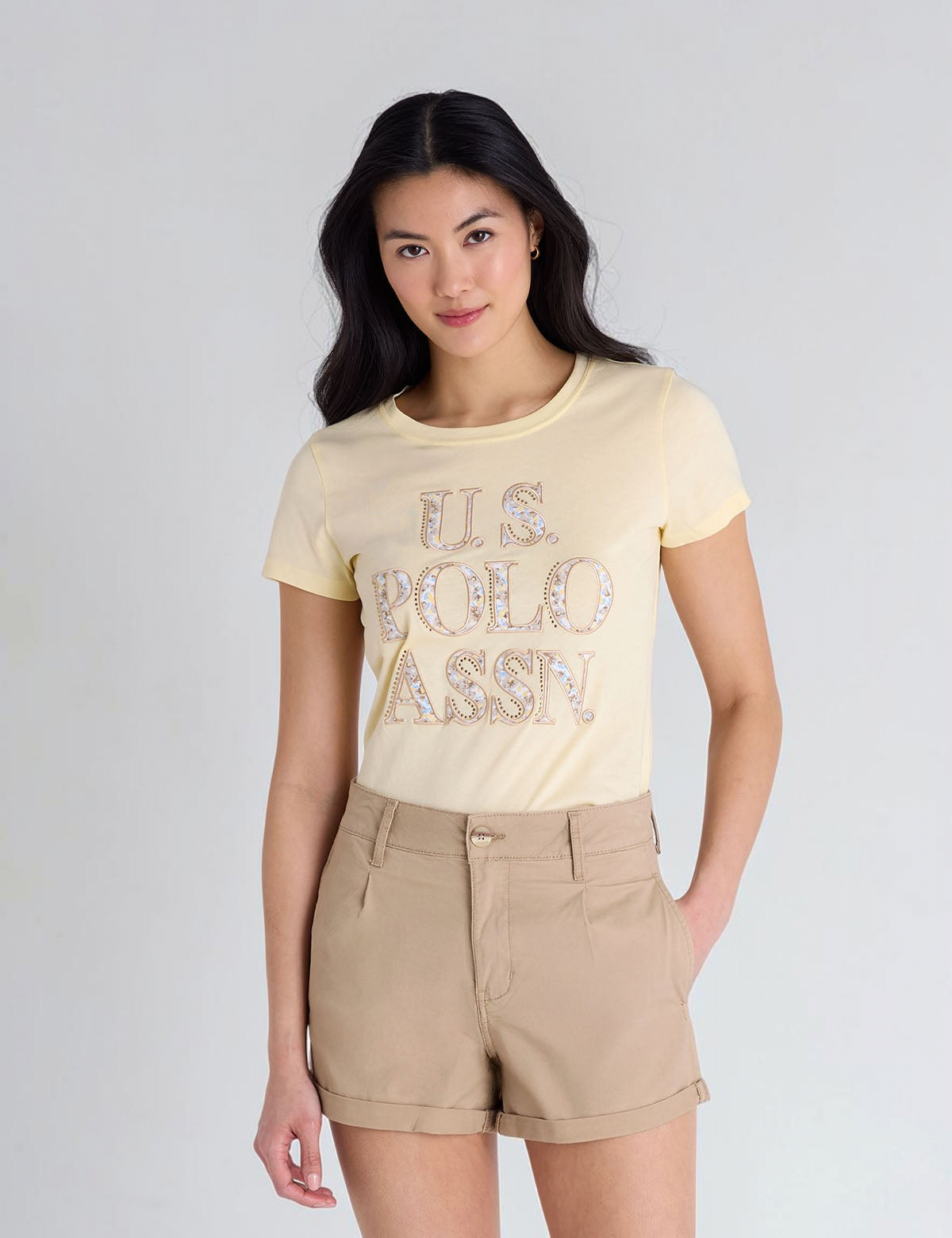 Immediate STACKED FLORAL PRINT STONE SCOOP T-SHIRT 21T0091-1D00A
