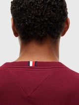 TOMMY HILFIGER Solid Logo V-Neck Sweater,78J8323-BDS