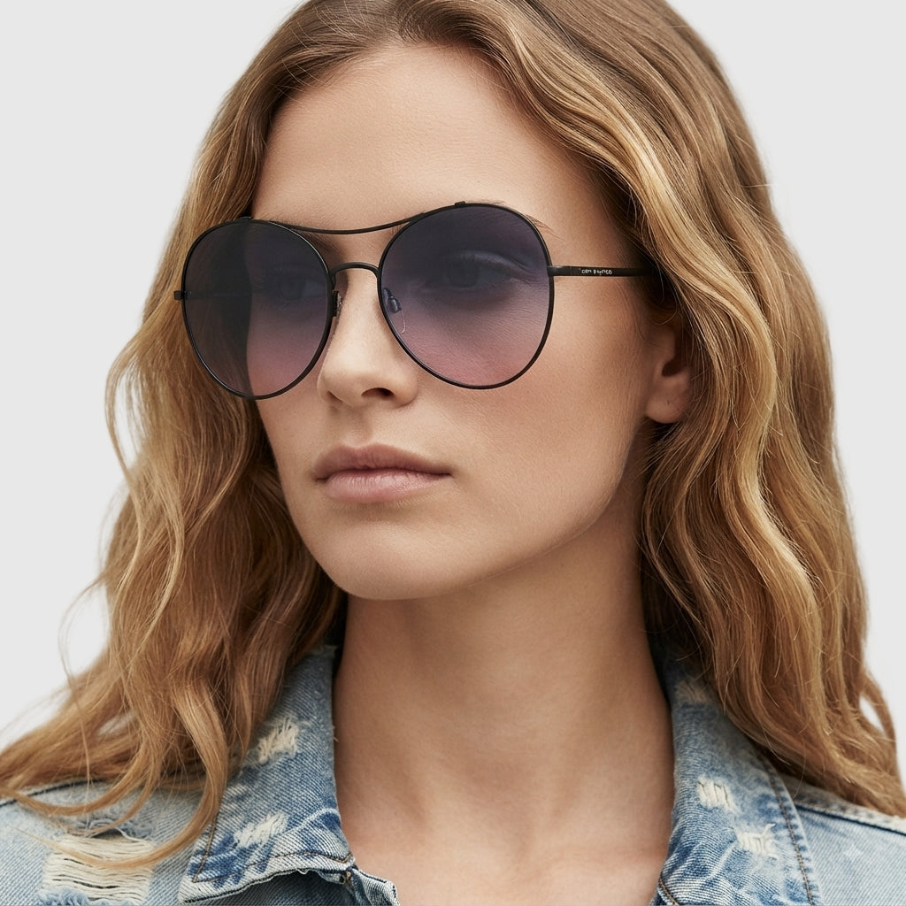 Tommy Hilfiger 
Blue Gradient Pilot Ladies Sunglasses,TH 1668/S