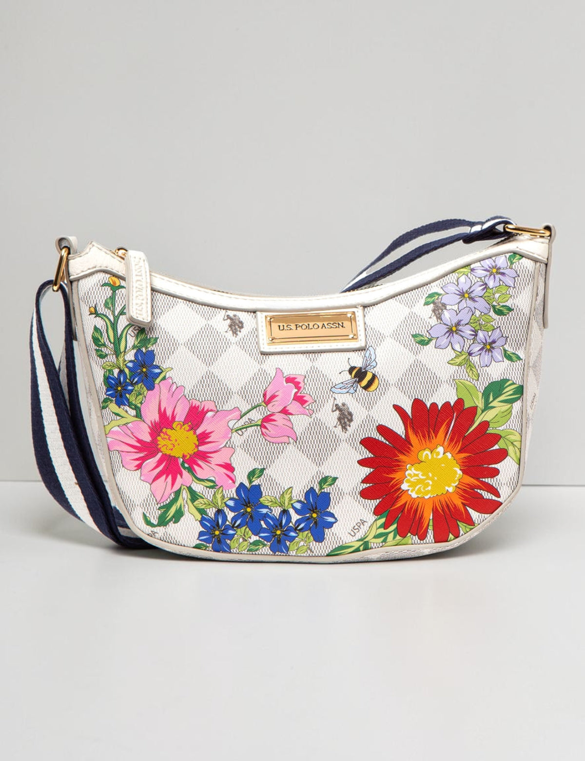 FLORAL DIAMOND CROSSBODY BAG,27A183-AA00A