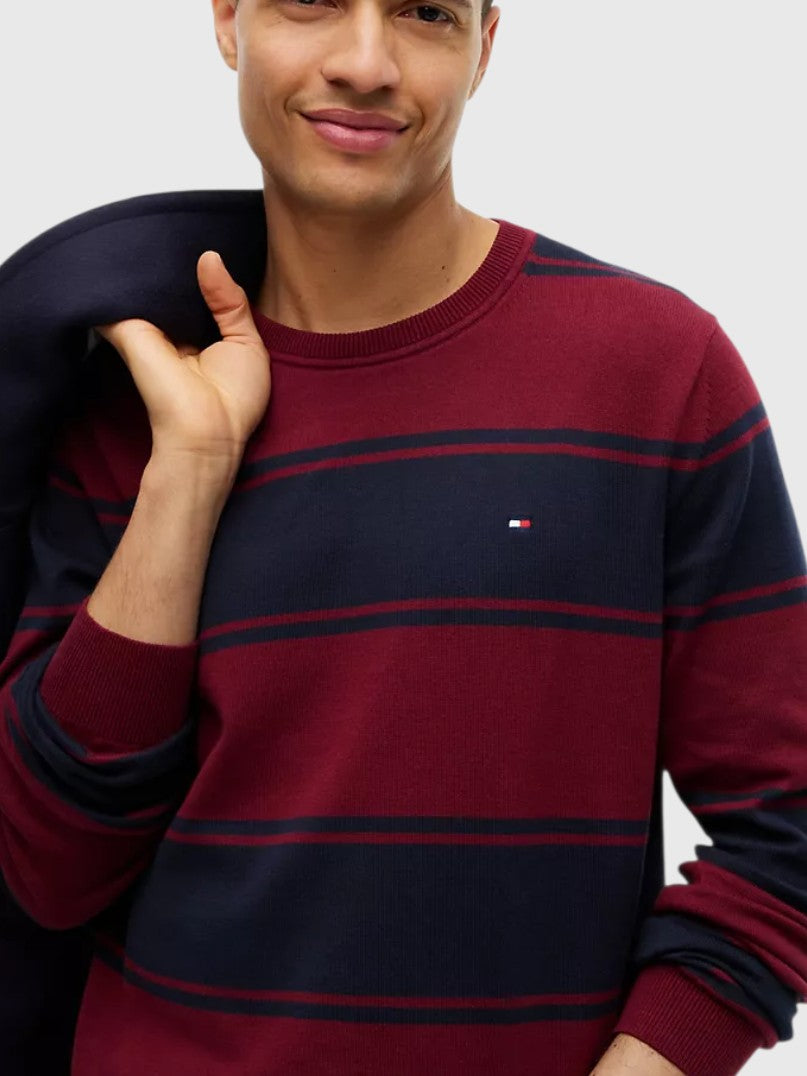 TOMMY HILFIGER Rugby Stripe Crewneck Sweater,XM07954-P61