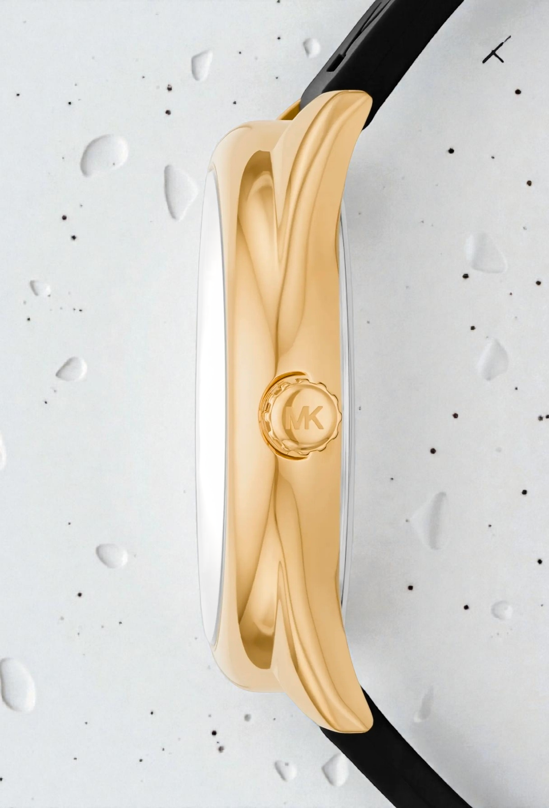 Immediate M.KWomen's Janelle Gold-Tone Silicone Strap Watch, 42mm MK7313