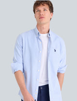 SOLID STRETCH POPLIN LONG SLEEVE SHIRT