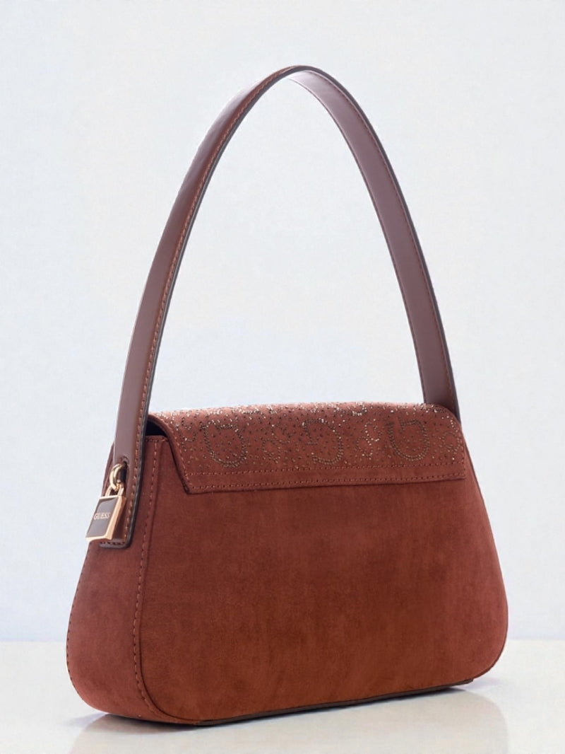 Avelina Rhinestone Logo Shoulder Bag