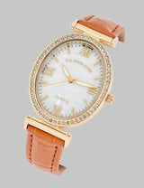 LADIES BROWN EMBOSSED STRAP WATCH،USC42106UO-0000A