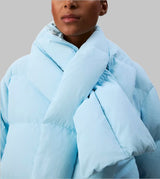 Short Puffer Jacket with Scarf