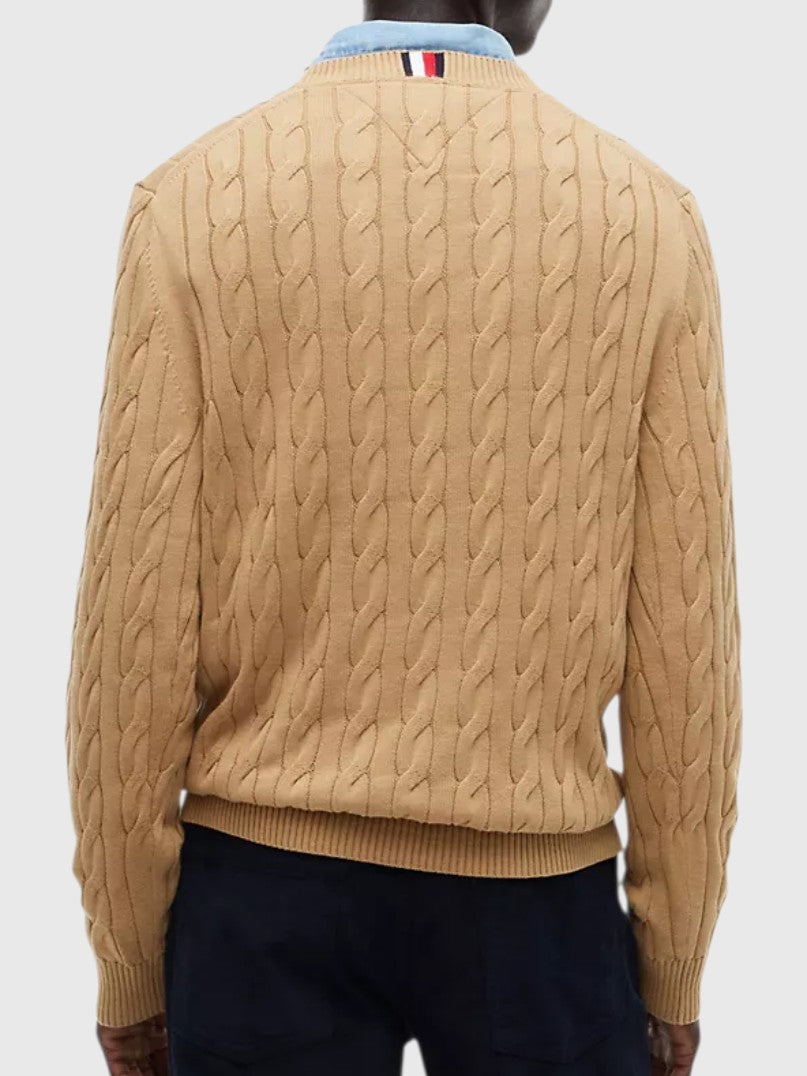 TOMMY HILFIGER Cable Knit Crewneck Sweater,XM08033-YBI