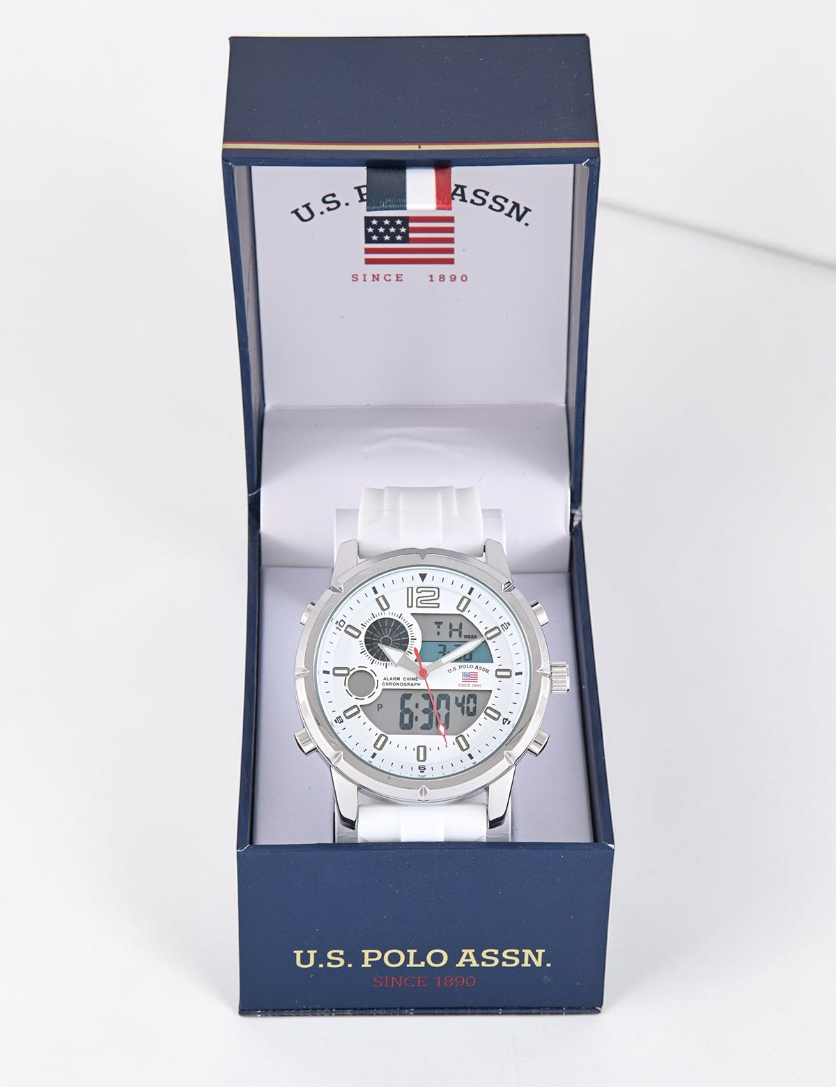 Immediate MENS MENS WHITE STRAP ANADIGI WATCH US9893UO-0000A