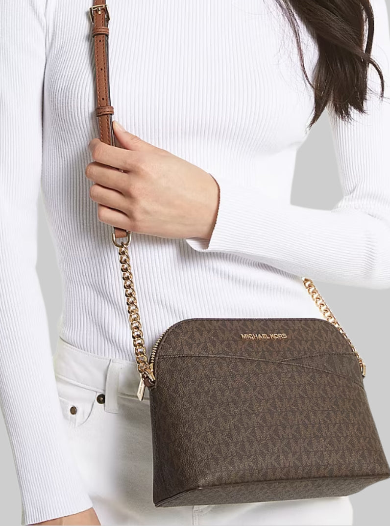 Jet Set Travel Medium Logo Dome Crossbody Bag,35F1STVC6B