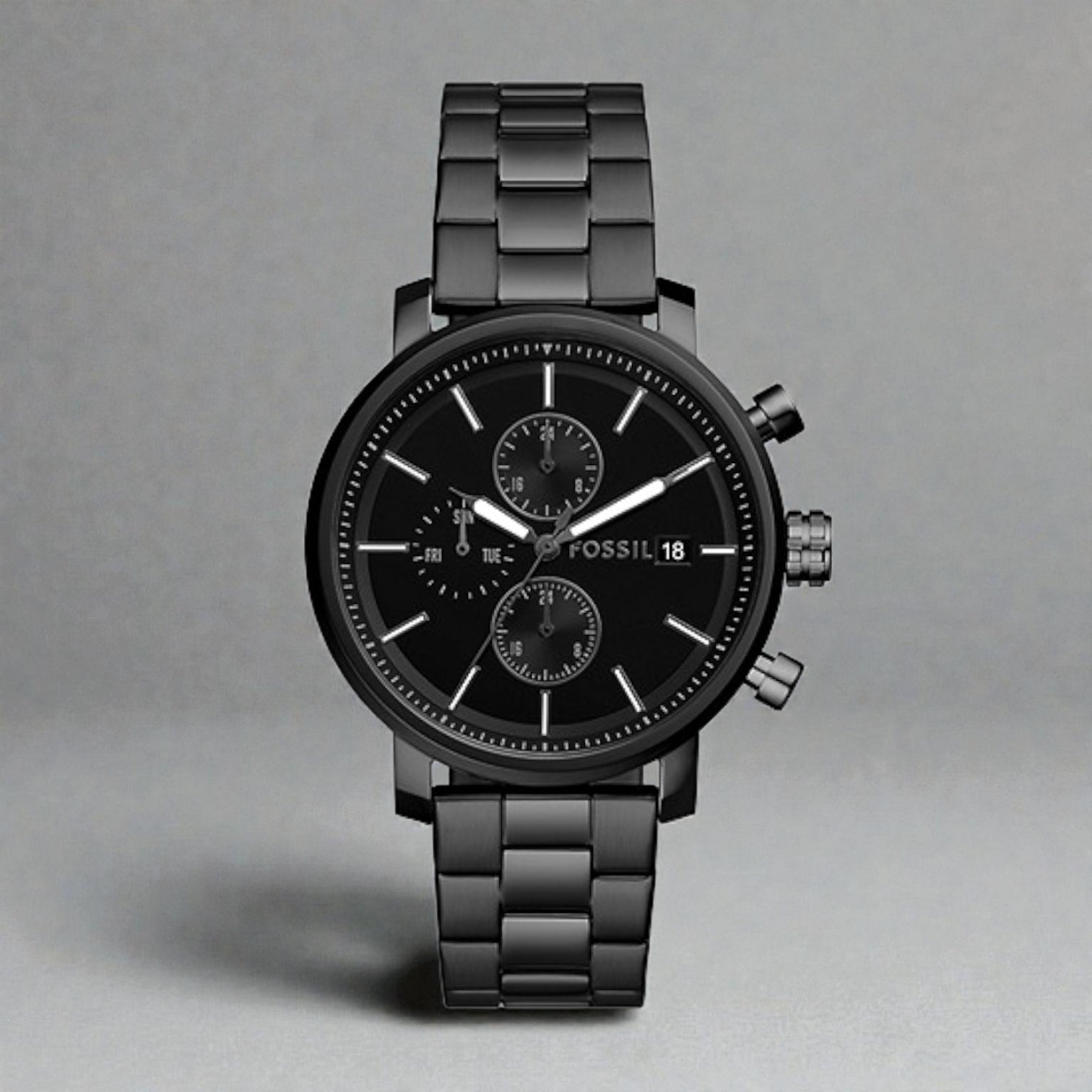 Rhett Multifunction Black Stainless Steel Watch