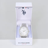 MENS SILVER TONE FIVE LINK ANALOG WATCH,USC81000UO-0000A