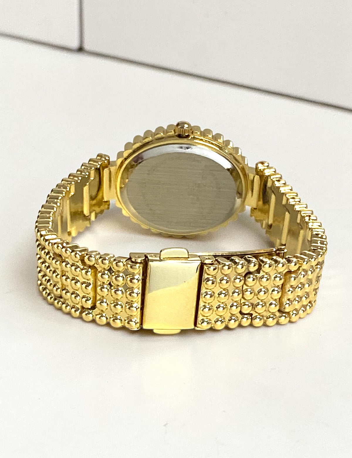 LADIES OVAL FACE GOLD ANALOG WATCH,USC40691UO-0000A