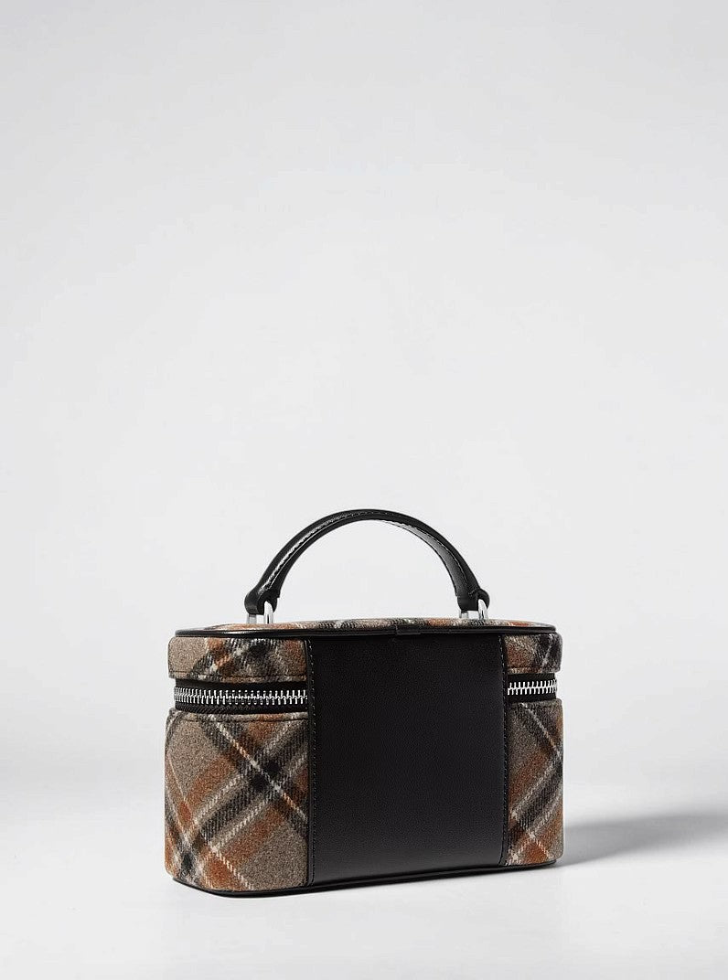 Michael Kors Vivi Small Plaid Print Wool Blend Vanity Crossbody Bag,35F6SVFC5U