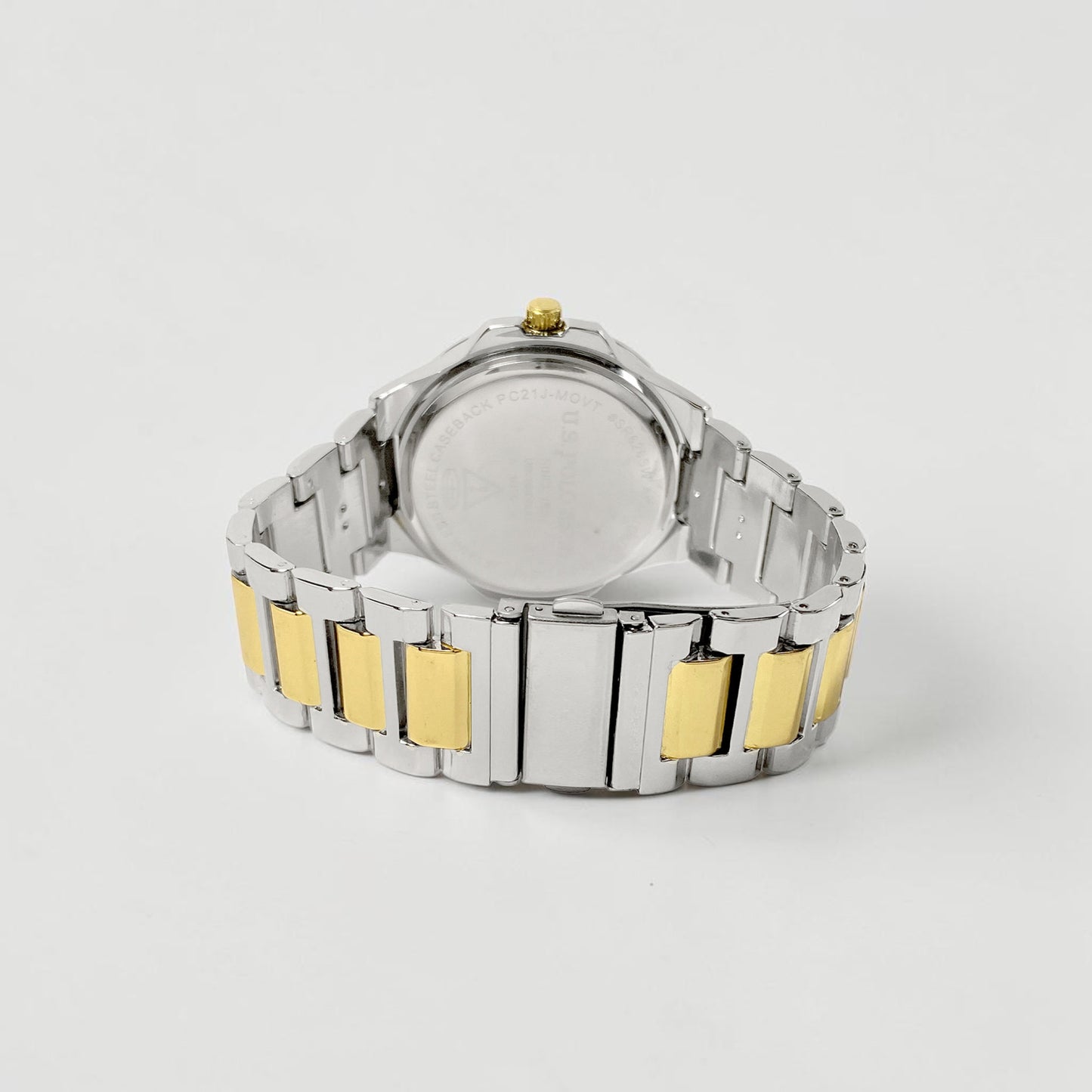 MENS TWO TONE SILVER AND GOLD LINK WATCH,USC80836UO-0000A