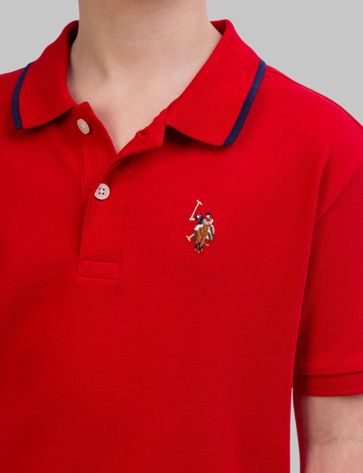 BOYS SOLID INTERLOCK POLO SHIRT