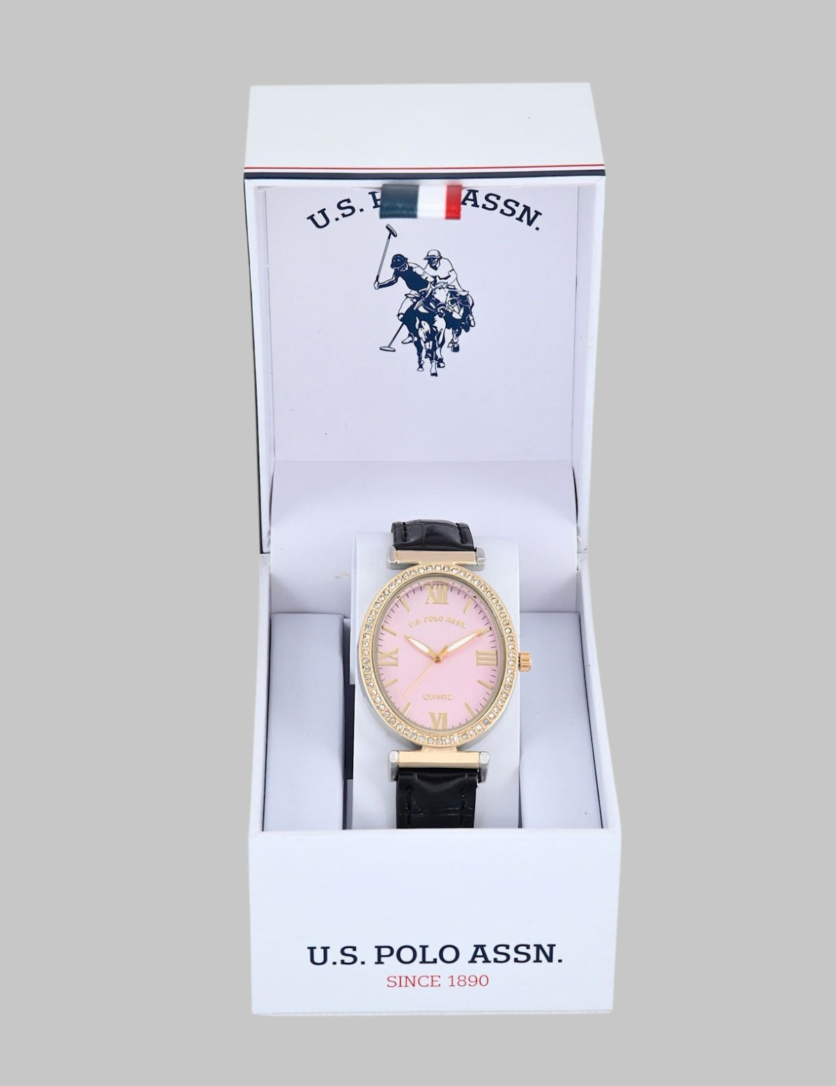 LADIES BLACK EMBOSSED STRAP WATCH،USC42108UO-0000A