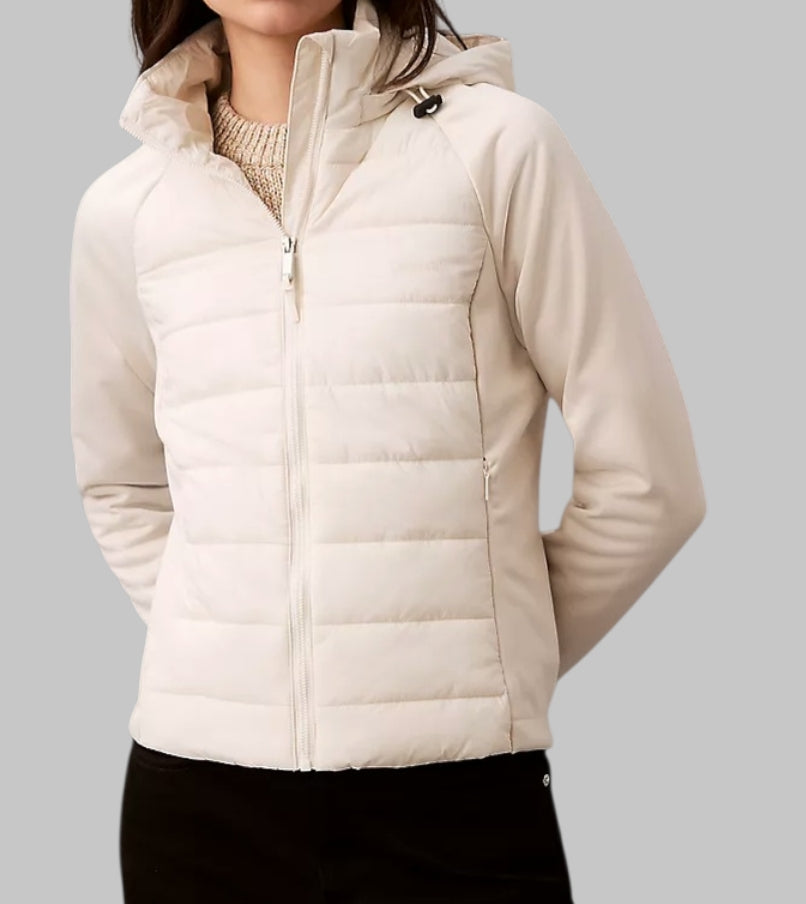 Mixed Media Puffer Jacket