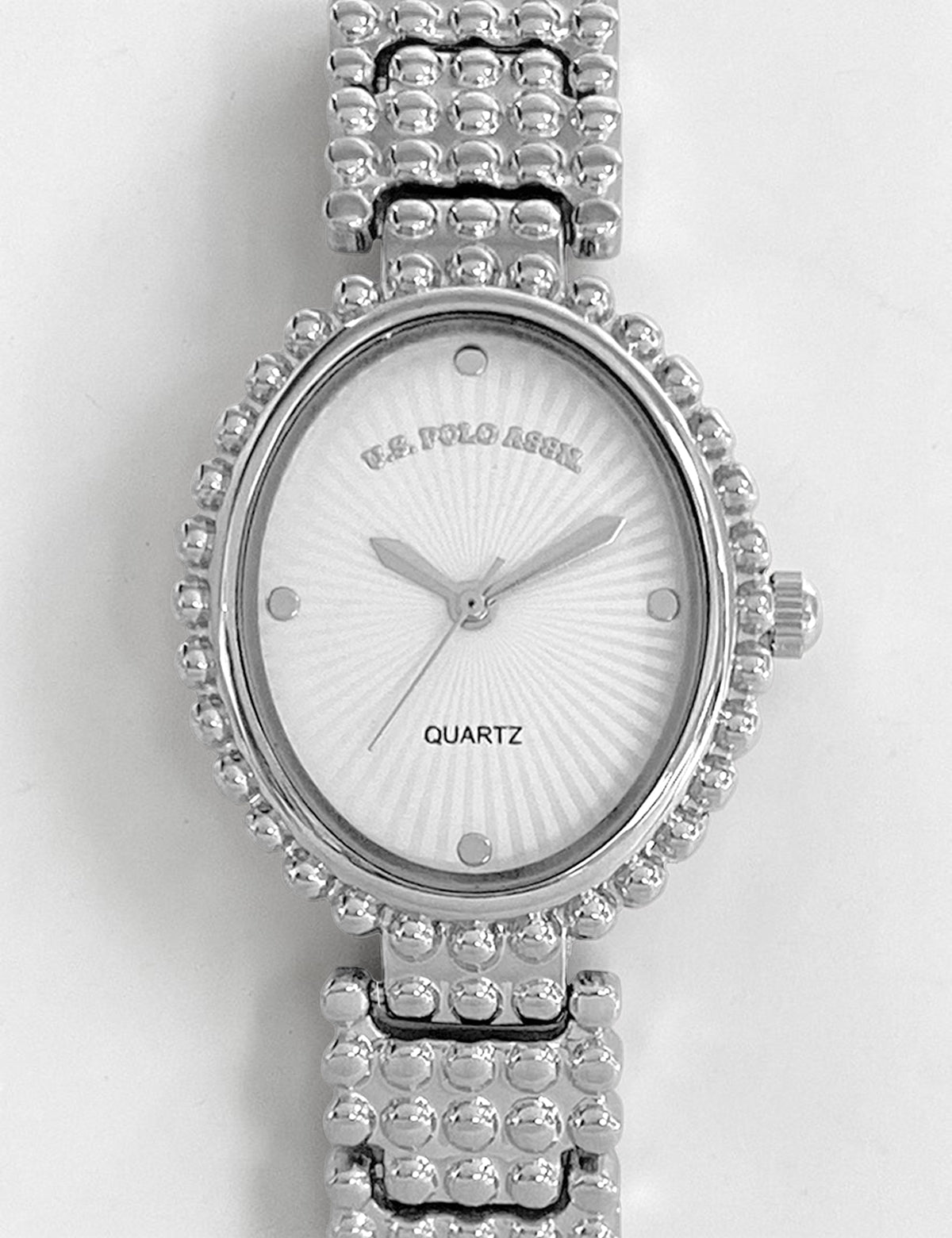 LADIES OVAL FACE SILVER ANALOG WATCH,USC40693UO-0000A