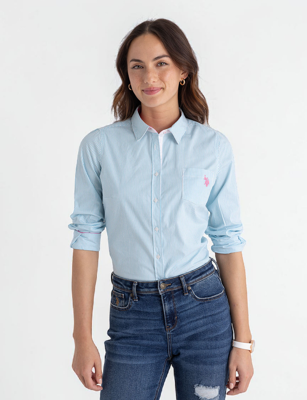 Immediate STRIPED POPLIN LONG SLEEVE SHIRT Serial 214975-8900A