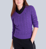 SOFT CABLE V-NECK SWEATER , 321116C-1Q00A