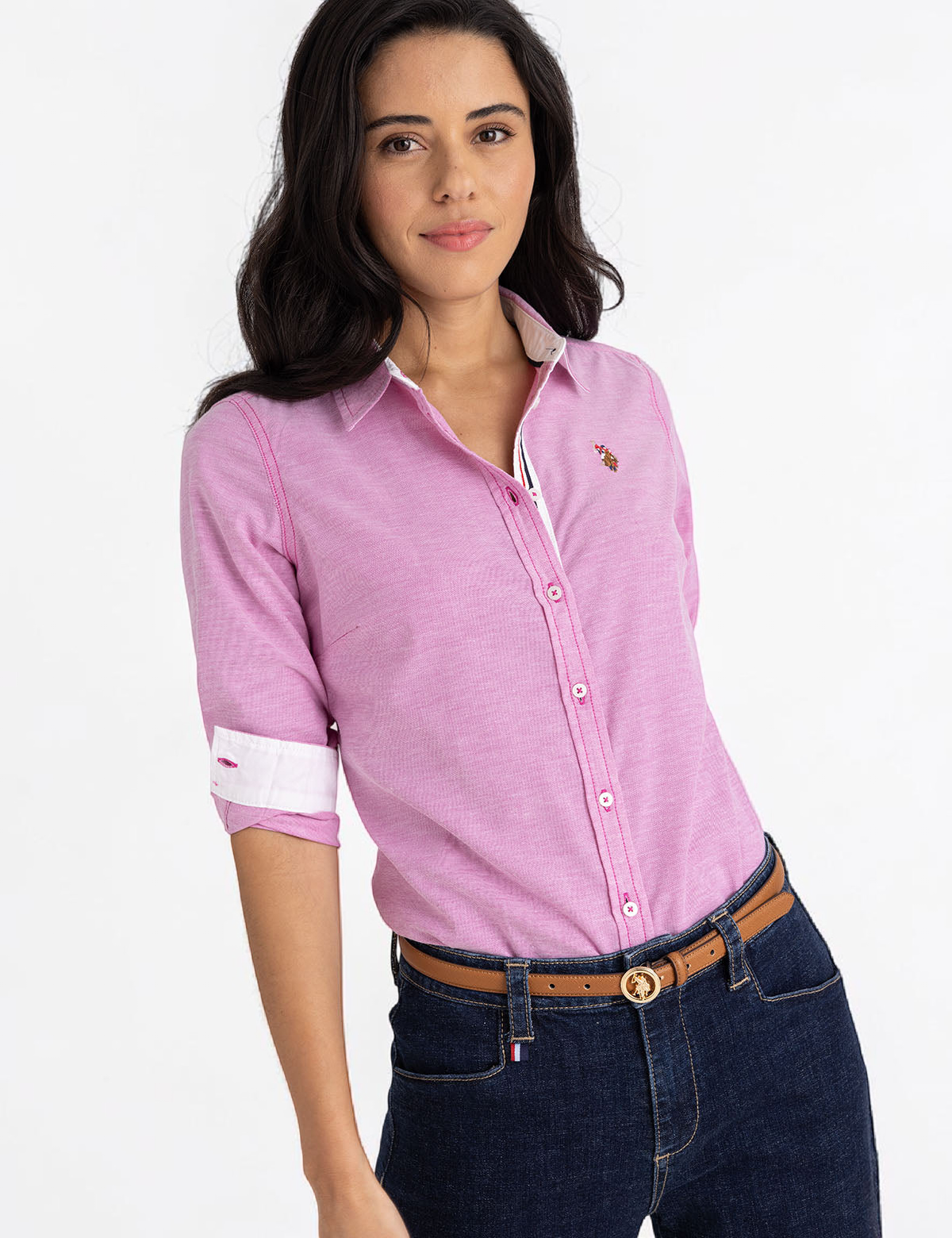 LONG SLEEVE SOLID STRETCH OXFORD SHIRT 215859-YI00A