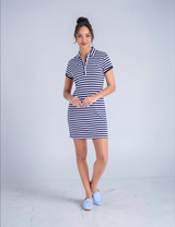 U.S Polo NARROW STRIPE SLIM FIT INTERLOCK POLO DRESS Serial 21D0062