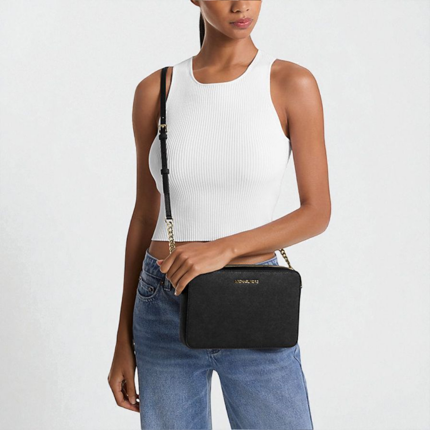 Jet Set Large Saffiano Leather Crossbody Bag 35T8GTTC9L